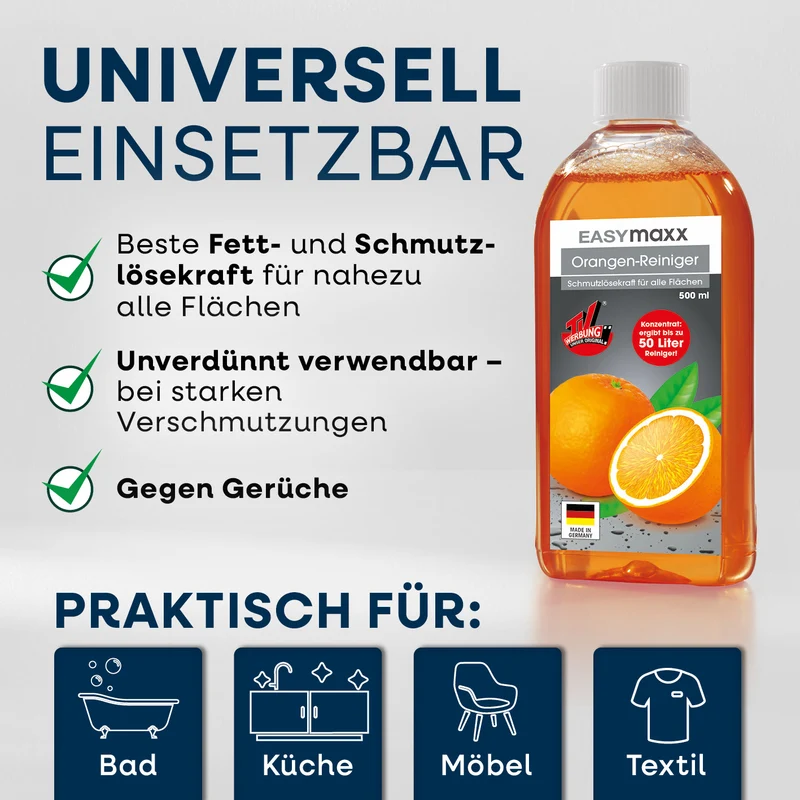 Orangenreiniger - 4 x 500 ml Konzentrat inkl. Sprühflasche