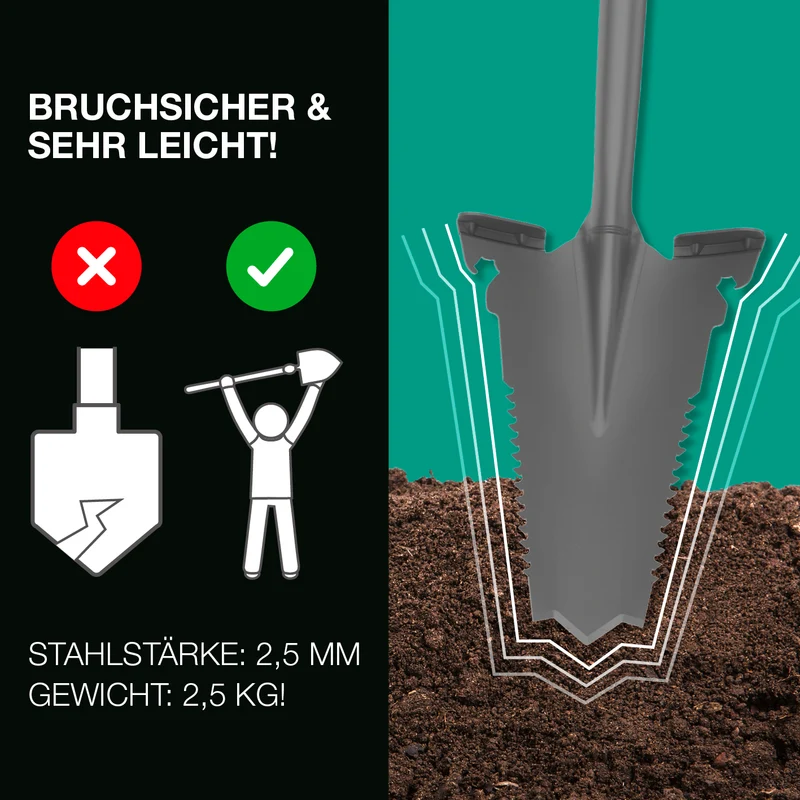 Gartenwerkzeug-Set mit Wurzelsägefunktion - 3-tlg.