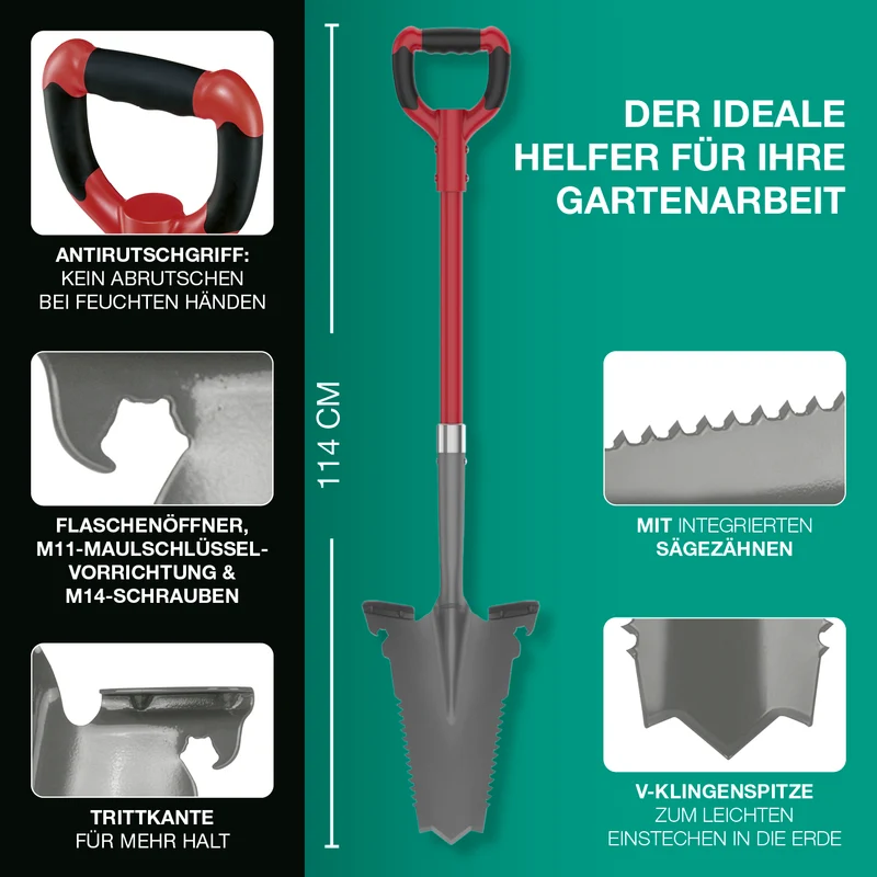 Gartenwerkzeug-Set mit Wurzelsägefunktion - 3-tlg.