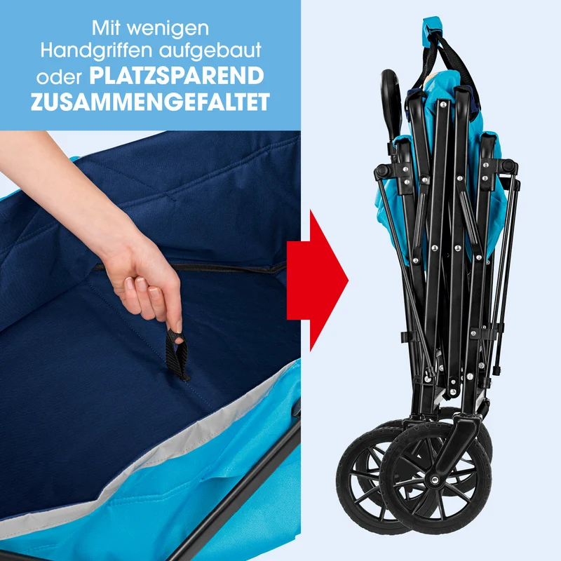 Bollerwagen faltbar - blau