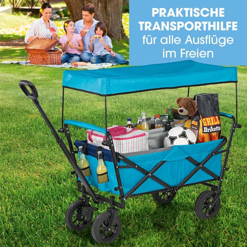 Bollerwagen faltbar - blau