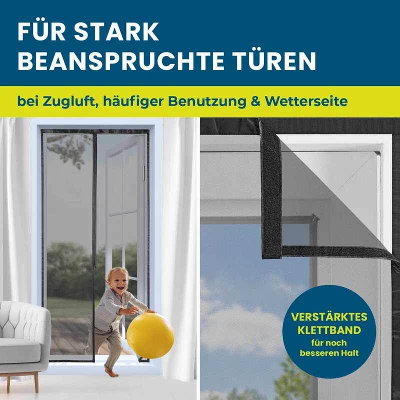 Insektenschutzvorhang - mit XXL-Magnetbändern - 100 x 210 cm
