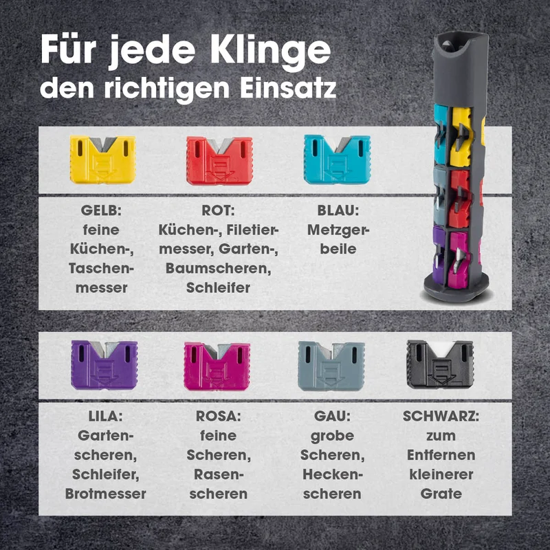 Klingenschärfer und Schärfeinsätze - für Messer, Werkzeug, Gartengeräte