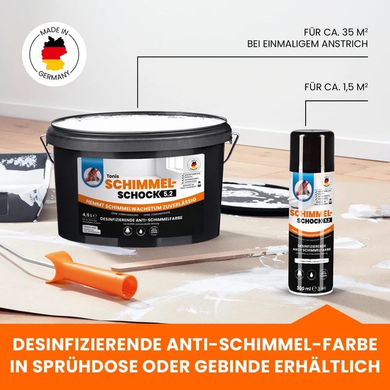 Tonis SCHIMMELSCHOCK 5.2 Anti-Schimmel-Farbe - Weiß - 4er-Set