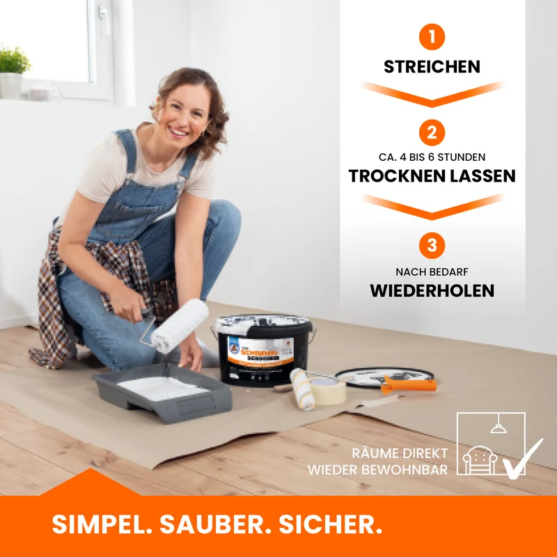 Tonis SCHIMMELSCHOCK 5.2 - Farbeimer 4,5 l - Gebinde - weiß