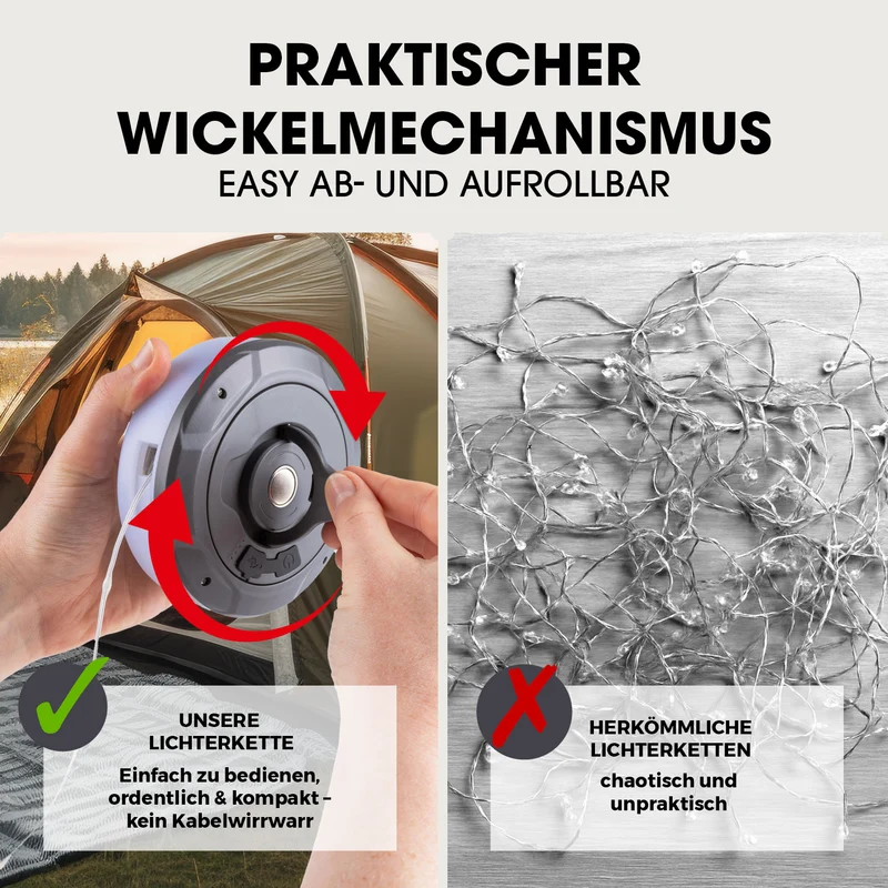 2in1-Outdoor-Beleuchtung - Lampe & Lichterkette in einem