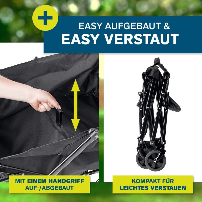 Klapp-Bollerwagen mit Bremsen - max. 80 kg