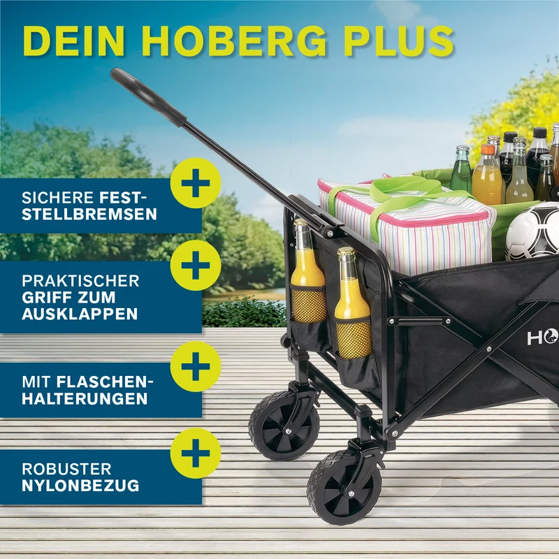Klapp-Bollerwagen mit Bremsen - max. 80 kg