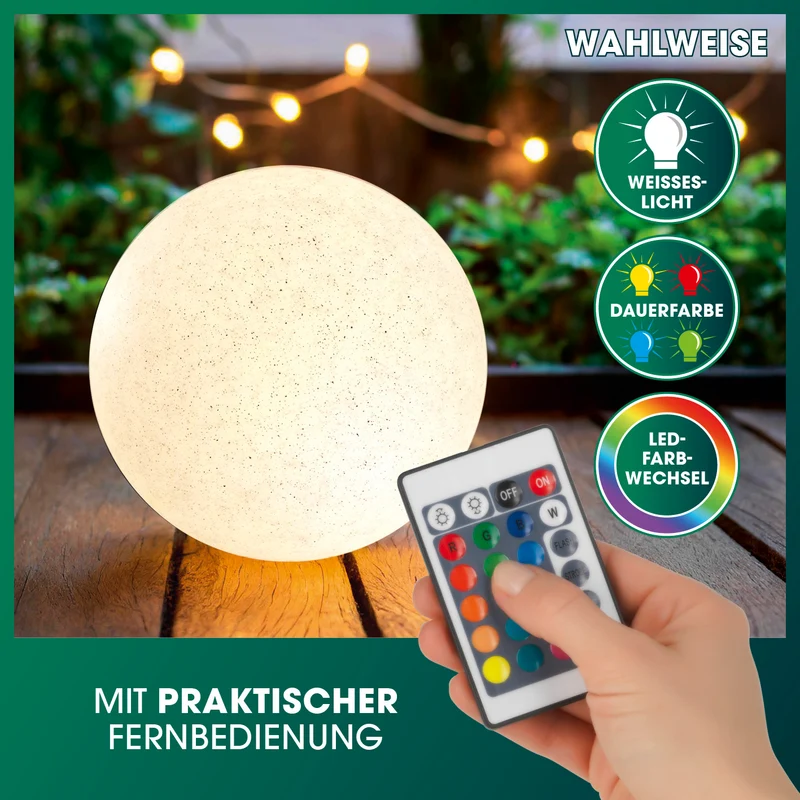 Solar-Dekostein mit Fernbedienung & Farbwechsel