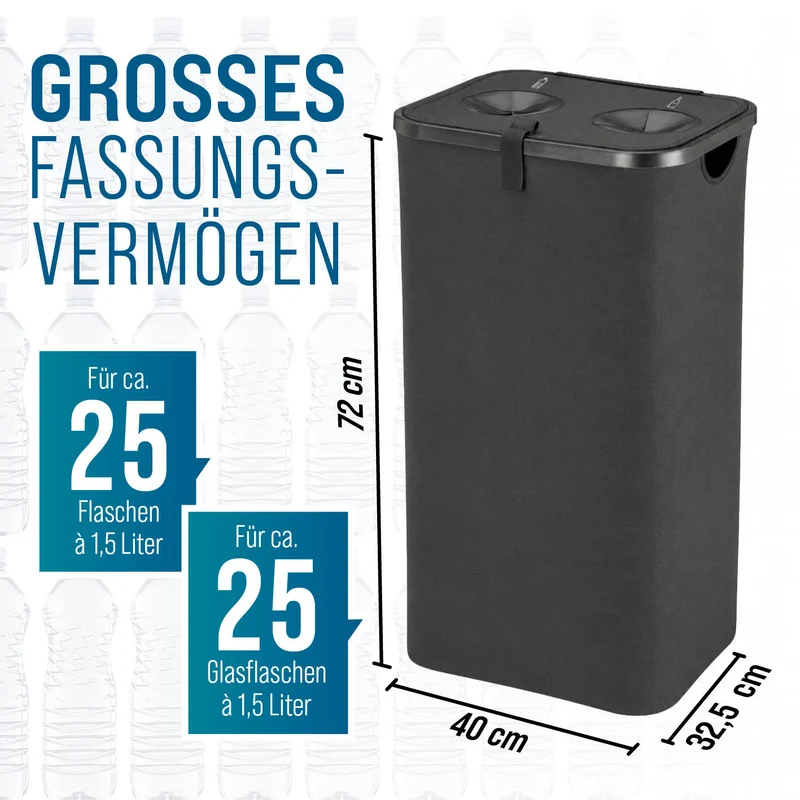 2in1 Glas- & Pfandflaschen-Sammelbehälter