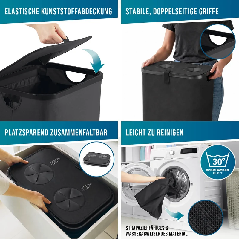 2in1 Glas- & Pfandflaschen-Sammelbehälter