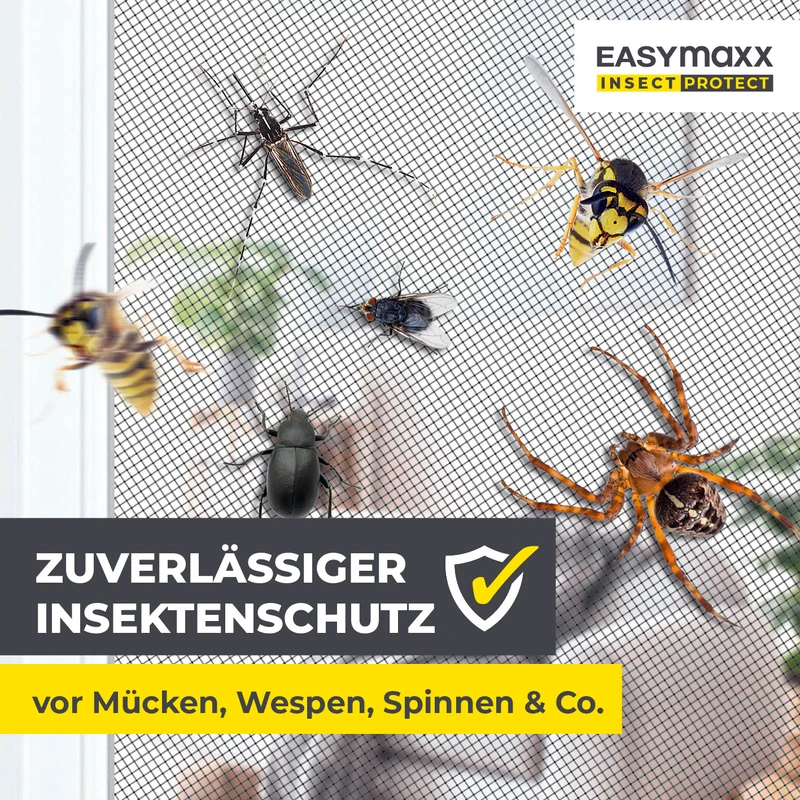 Teleskop-Insektenschutzgitter mit integriertem Netz - anthrazit