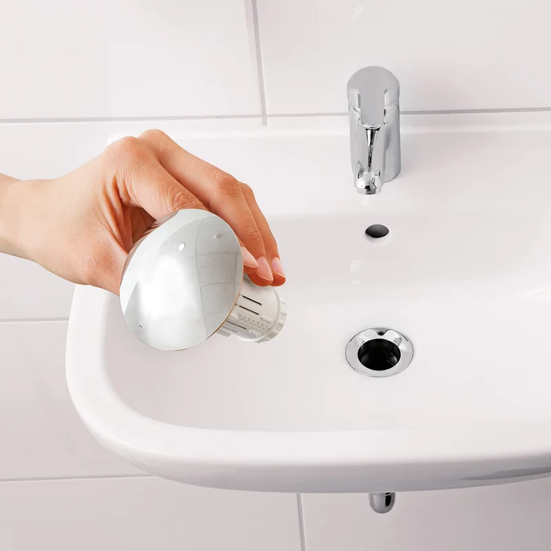 Abfluss-Fee Waschbecken - 4x Verschlussstopfen & 9x Duftstein Zirtone/Apfel