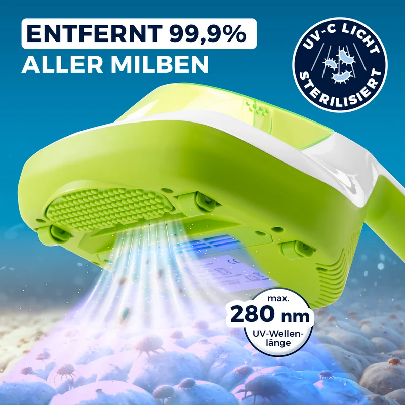 Milbensauger Vibration - weiß/limegreen