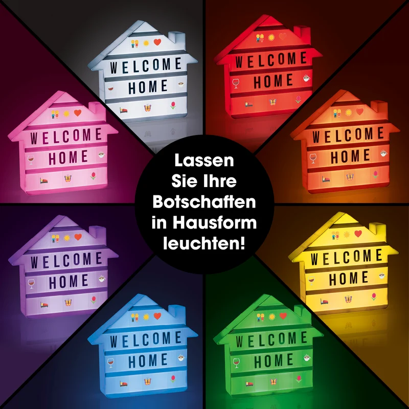 LED-Leuchtkasten Haus - 173 Buchstaben & 150 Moodjis