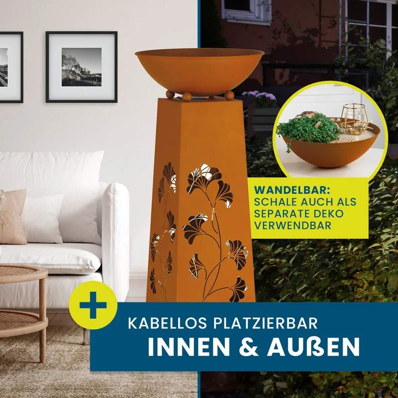 LED Pflanzsäule in Rost-Optik