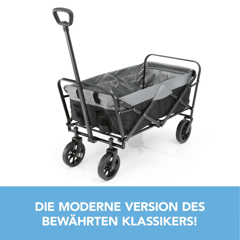 Bollerwagen - faltbar - schwarz/grau