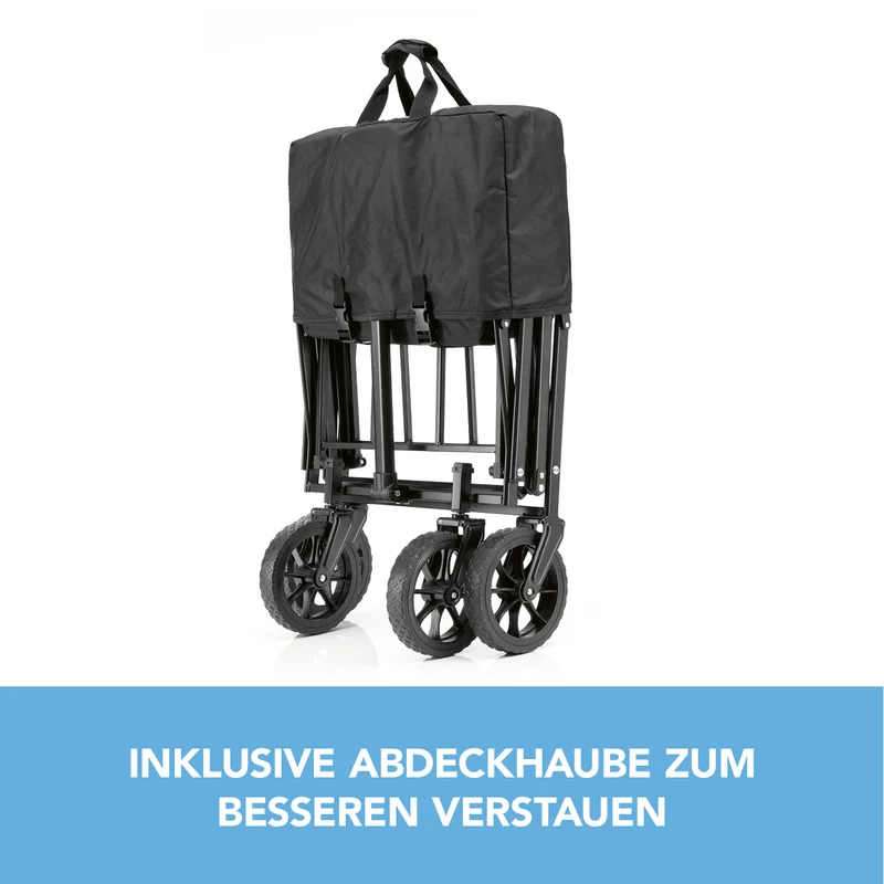 Bollerwagen - faltbar - schwarz/grau