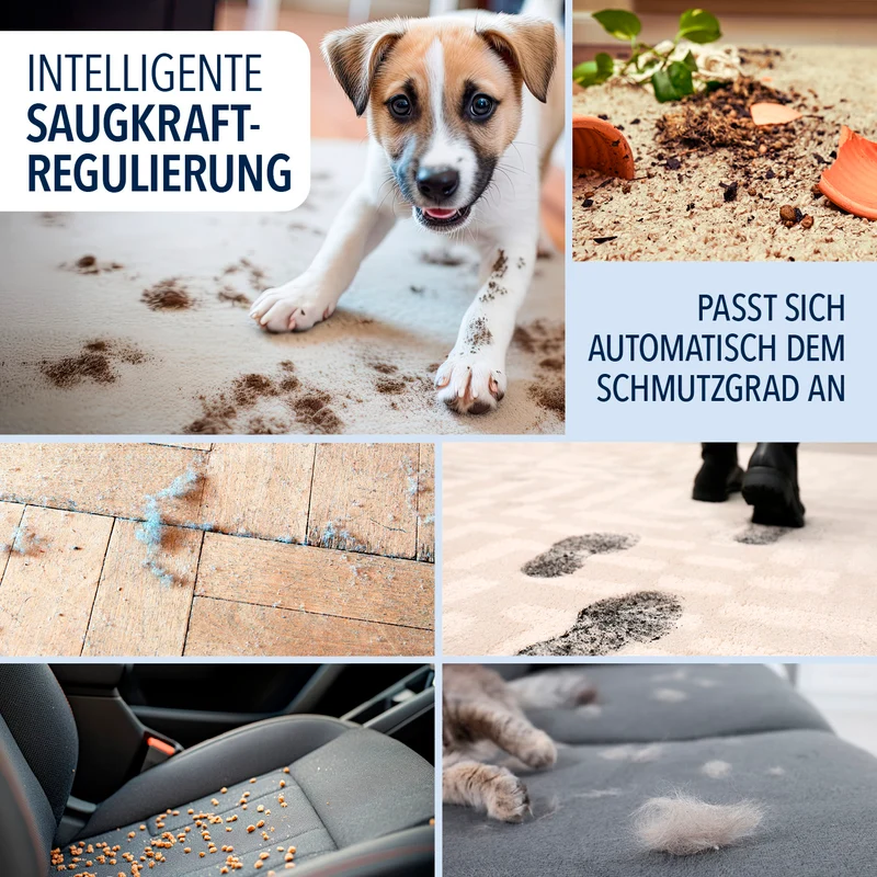 AeroTech 500 Staubsauger mit Absaugstation – Grau-Blau