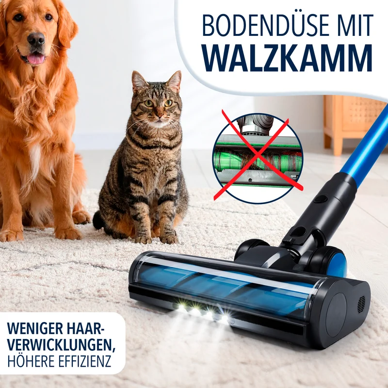 AeroTech 500 Staubsauger mit Absaugstation – Grau-Blau