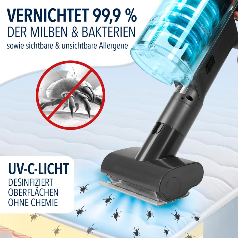 AeroTech 500 Staubsauger mit Absaugstation – Grau-Silber