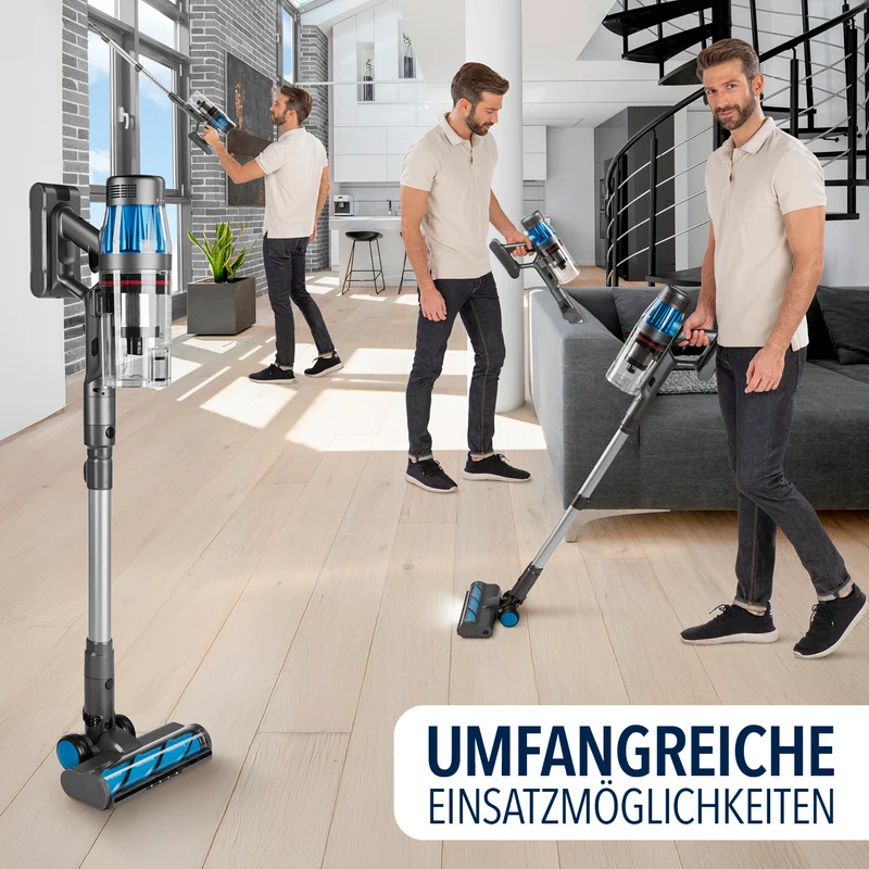 AeroTech 500 Staubsauger mit Absaugstation – Grau-Silber