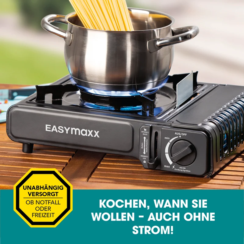Gaskocher tragbar 2500W - Schwarz