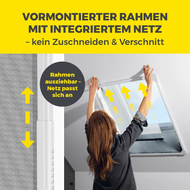 Teleskop-Insektenschutzgitter für Dachfenster - 100 x 160 cm