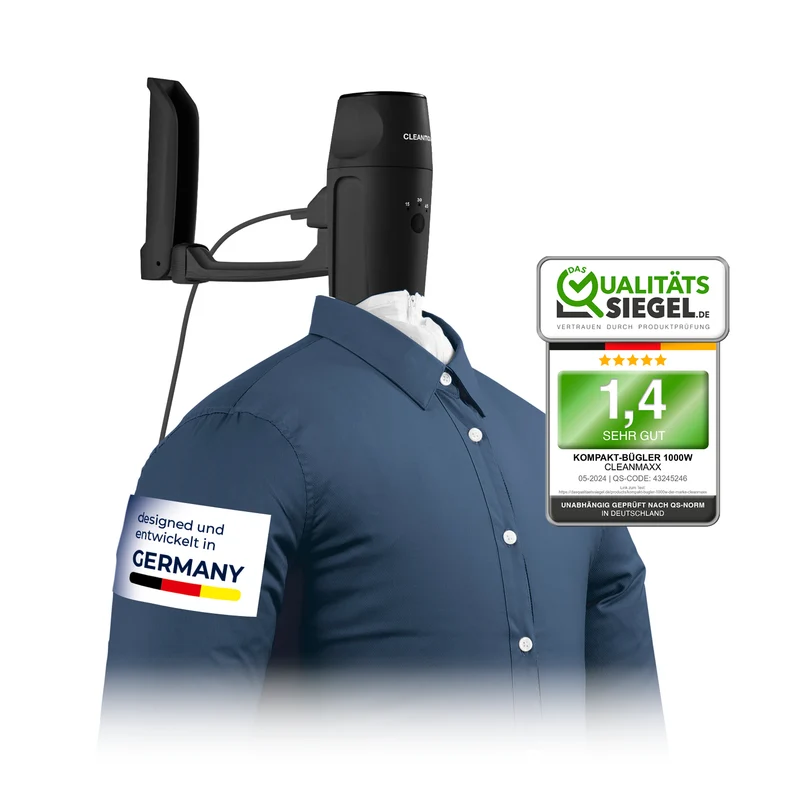 Hemdenbügler PRO KOMPAKT - schwarz/silber