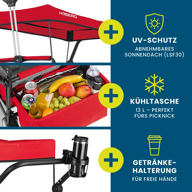 Faltbarer Bollerwagen - Rot