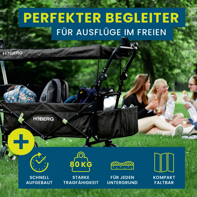 Faltbarer Bollerwagen - Schwarz