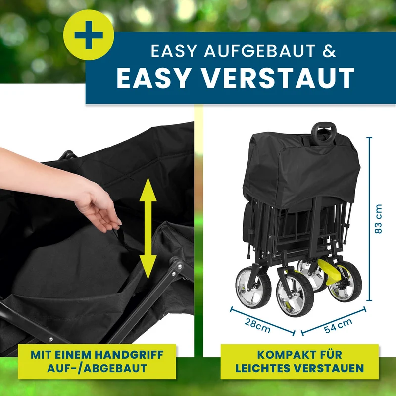 Faltbarer Bollerwagen - Schwarz