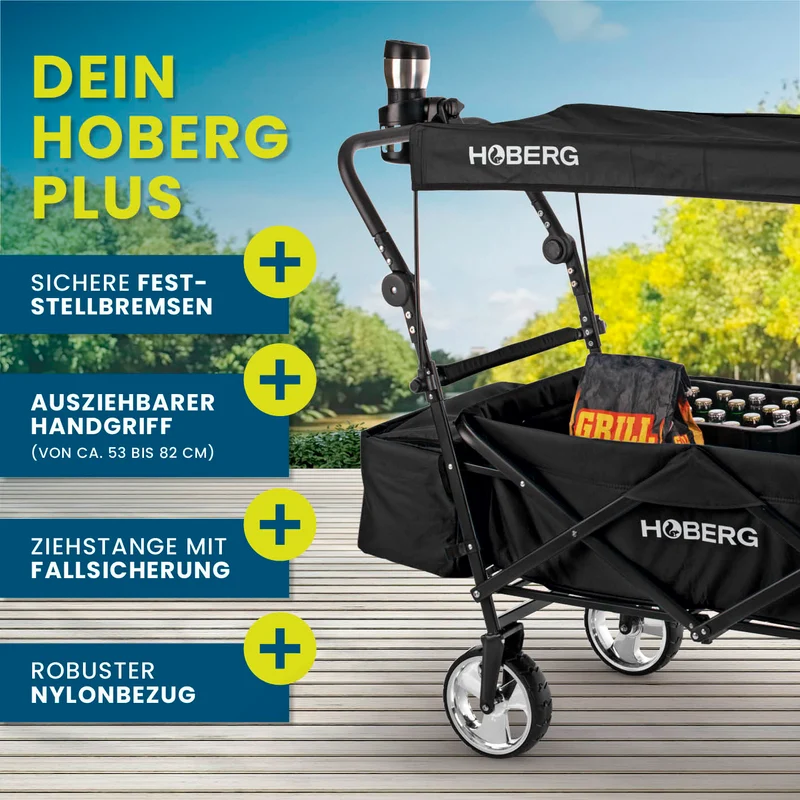 Faltbarer Bollerwagen - Schwarz