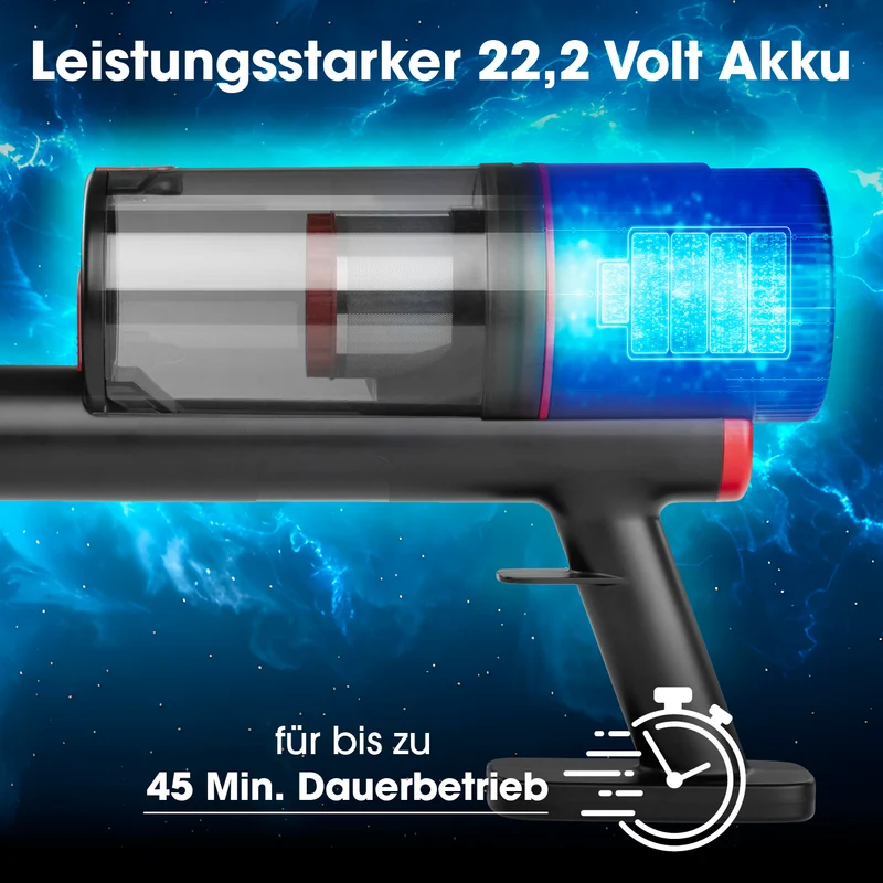Akku-Zyklon-Staubsauger 22,2V - schwarz/rot