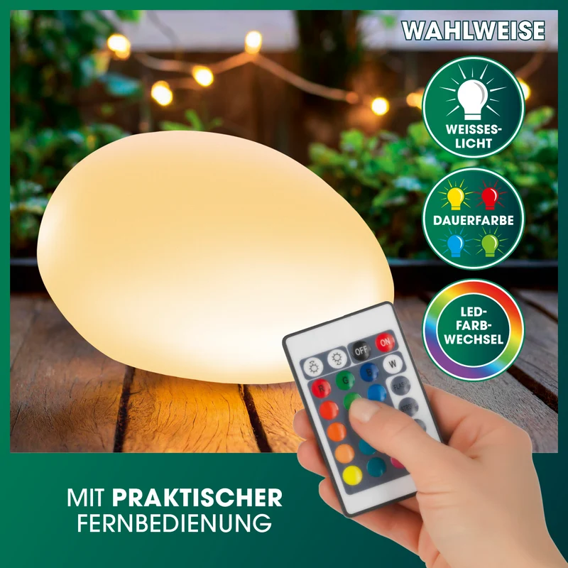Solar-Leuchten Set Stein flach - 3er-Set