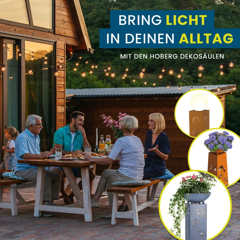 LED Deko-Leuchtturm in Rost-Optik
