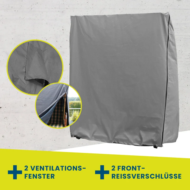 Strandkorb Schutzhülle L/XL - 140 x 100 x 165/140 cm - grau