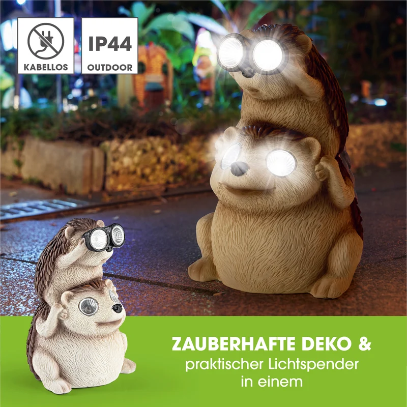 Solarlampe Igel mit Fernglas
