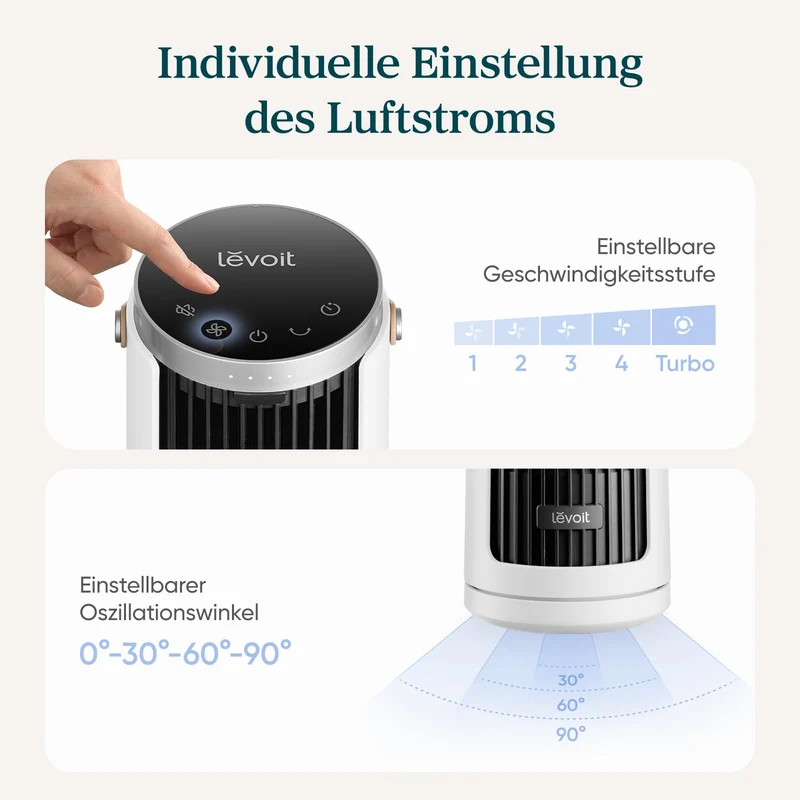 Levoit Windi Mini – Kompakter Tischventilator in Weiß