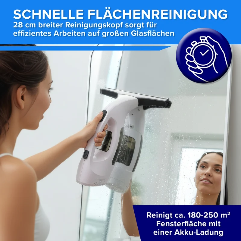 Akku-Fensterreiniger - Weiß-Schwarz