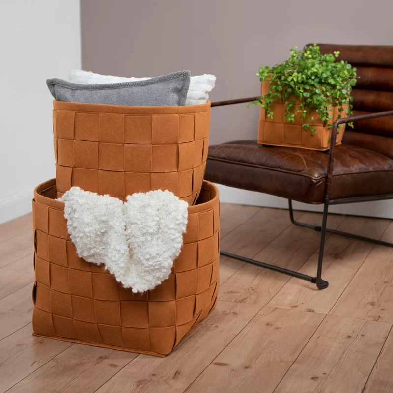 Filz-Aufbewahrungskorb M - 32 x 32 x 32 cm - Rost