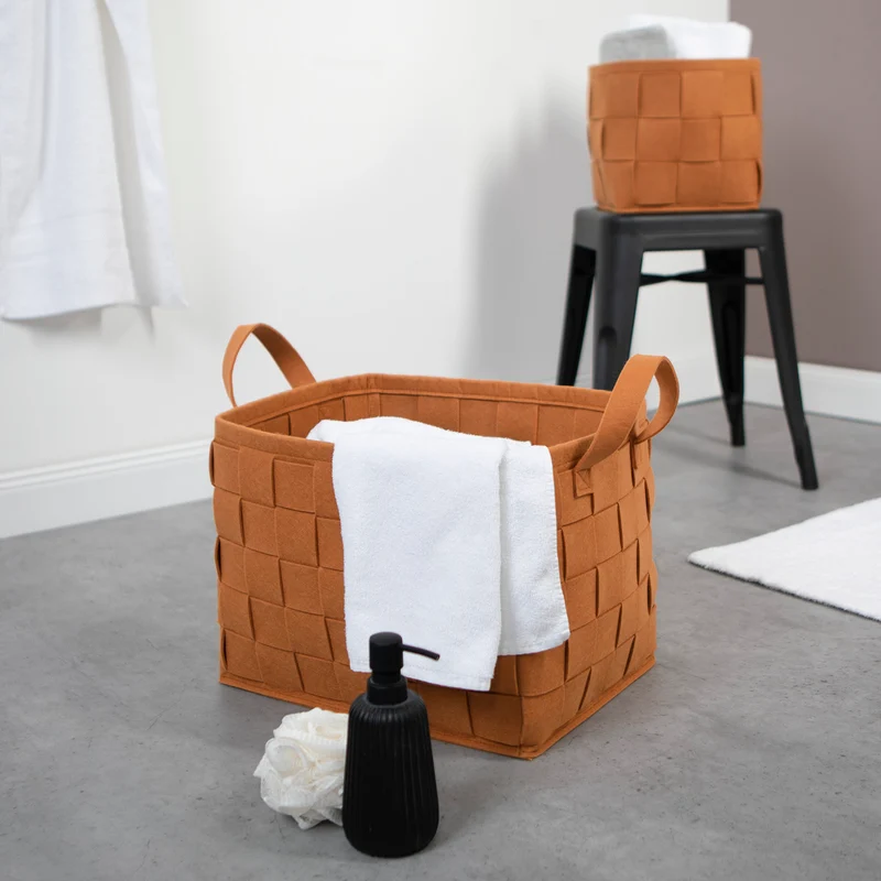 Filz-Aufbewahrungskorb L - 40 x 40 x 40 cm - Rost
