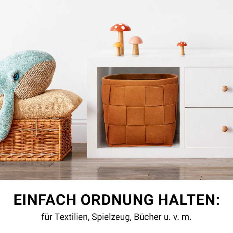 Filz-Aufbewahrungstasche M - 35 x 25 x 25 cm - Rost