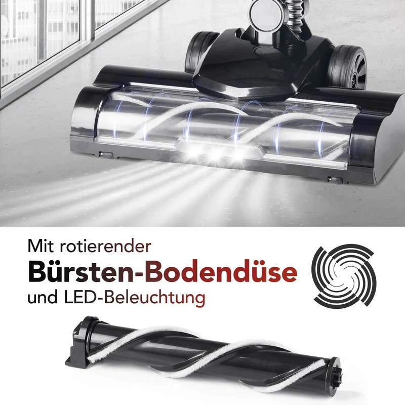 Akku-Zyklon-Staubsauger mit elektr. Bodendüse