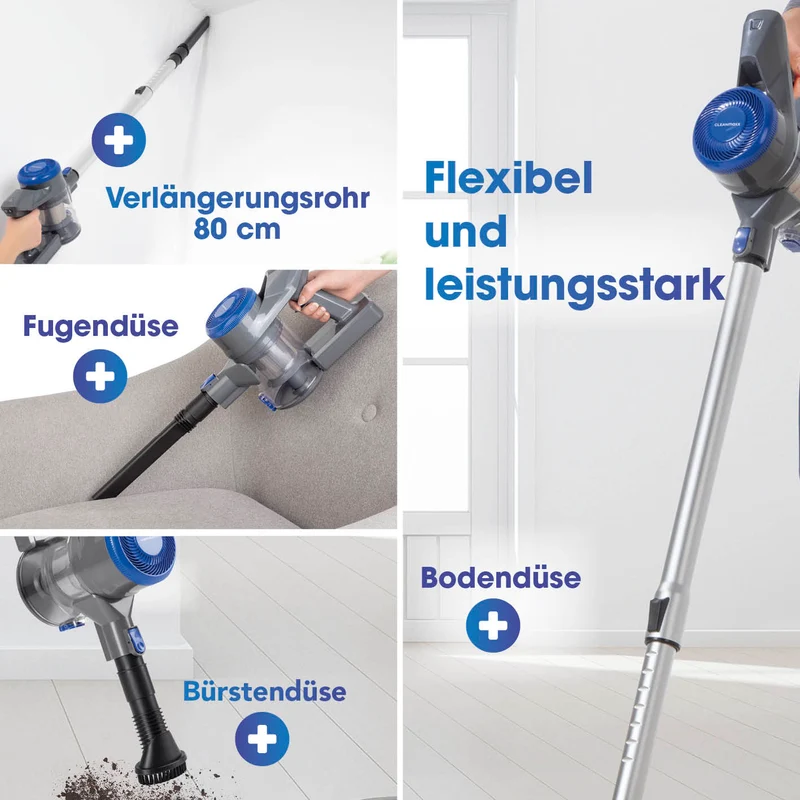 Akku-Hand- & Bodenstaubsauger - anthrazit/blau