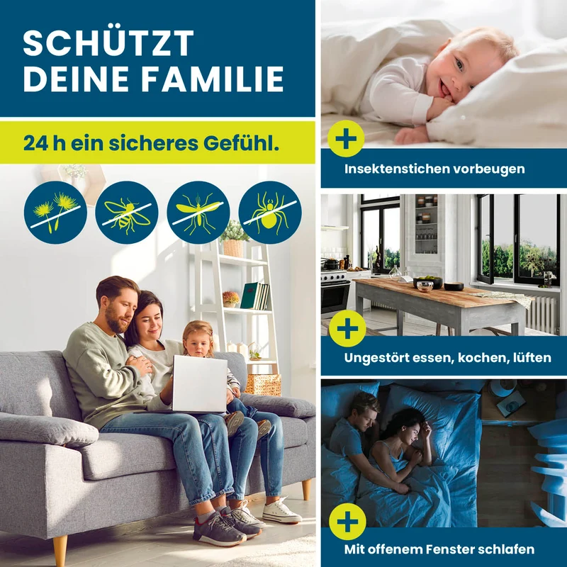 Insekten- & Pollenschutzgitter mit Magnetbefestigung - 4er-Set
