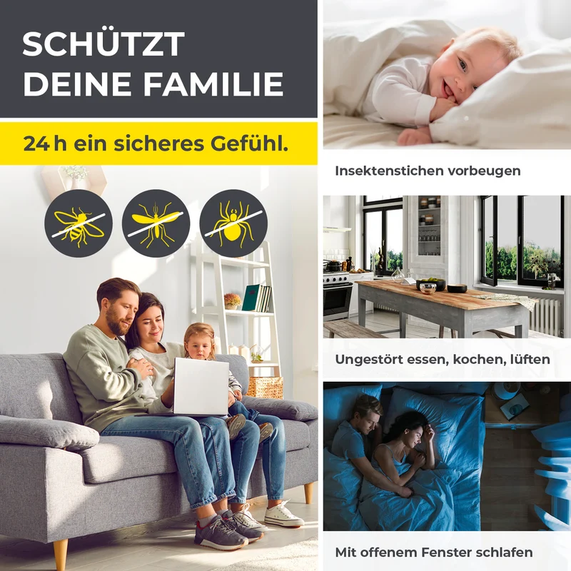 Insektenschutzgitter mit Magnetbefestigung - 2er-Set - 110 x 130 cm - Weiß