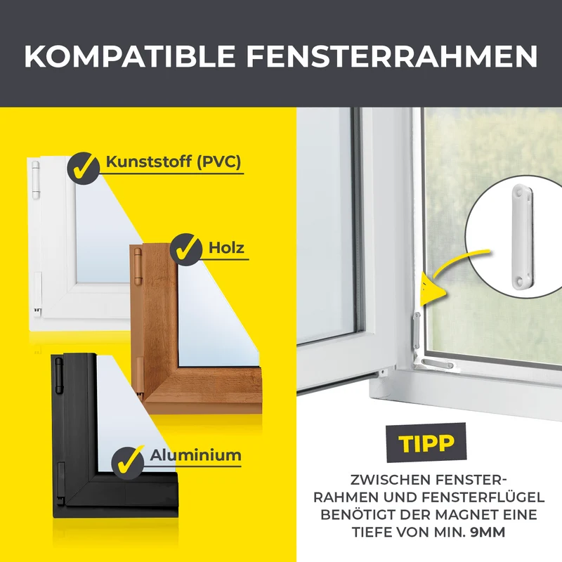 Insektenschutzgitter mit Magnetbefestigung - 2er-Set - 150 x 180 cm - Weiß