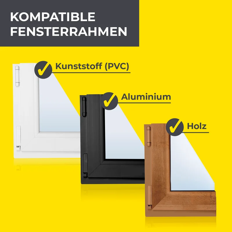 Moskitonetz für Fenster mit selbstklebendem Klettband - 4er-Set - 110 x 130 cm - Schwarz