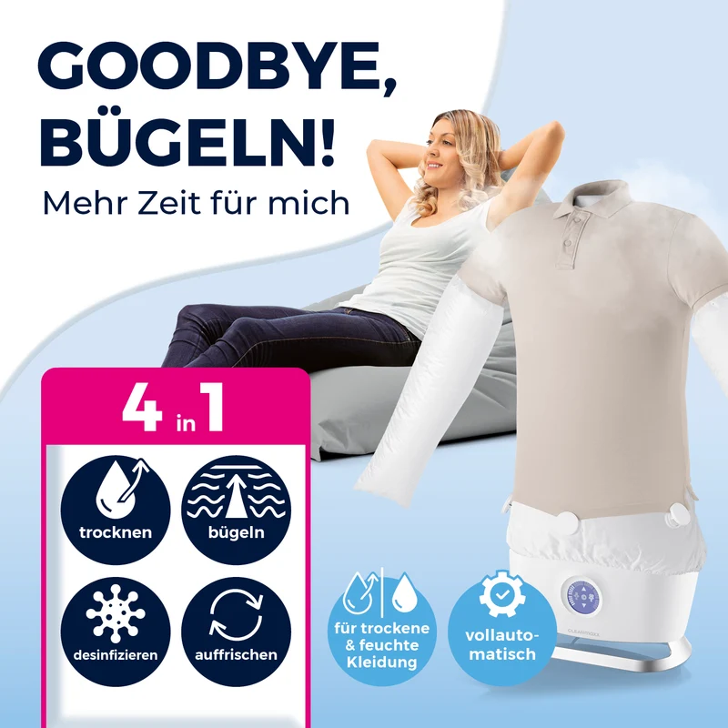 Hemdenbügler PRO STEAM mit Hosenaufsatz - Weiß